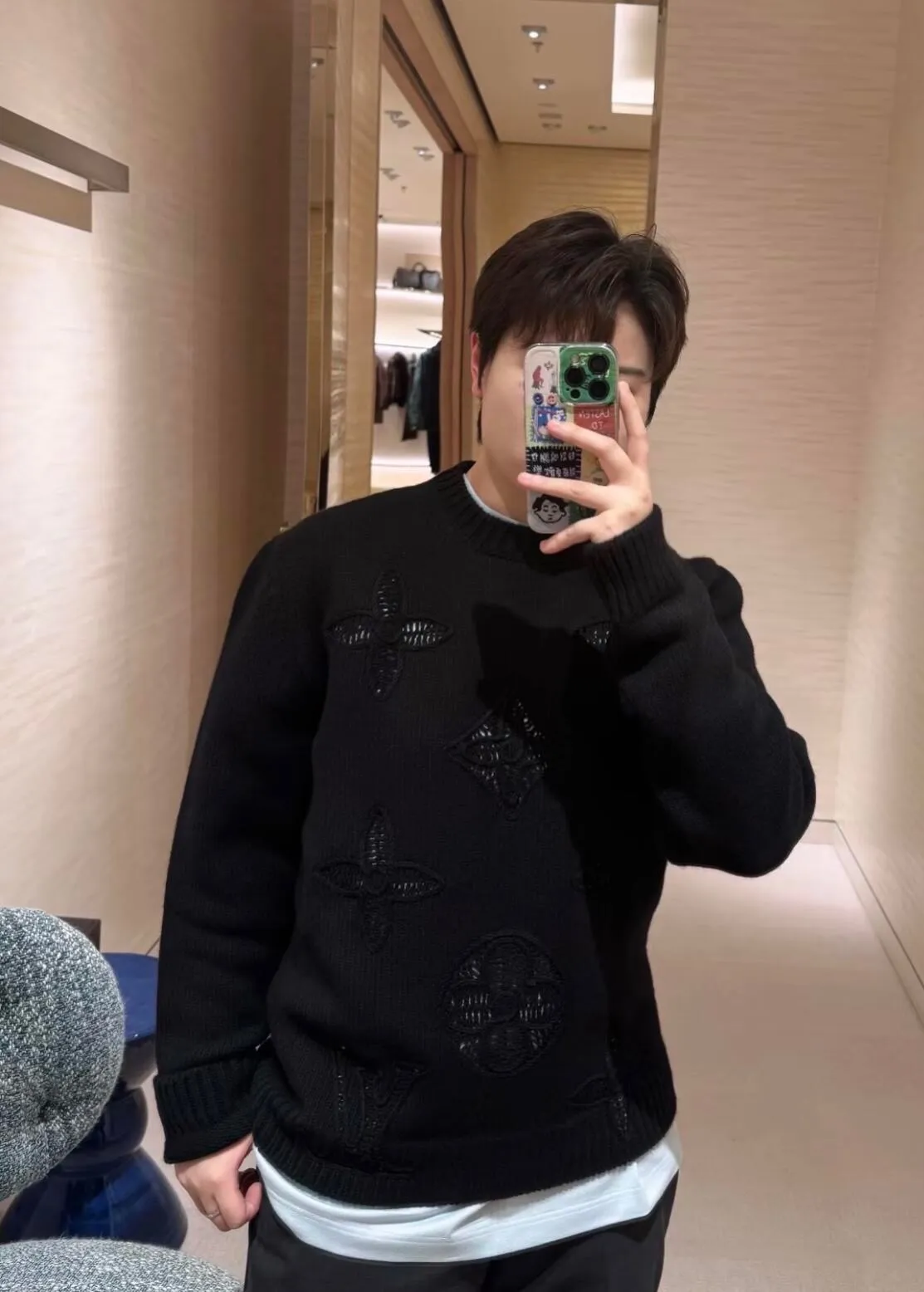 Louis Vuitton/25Fw dark embroidered jacquard sweater